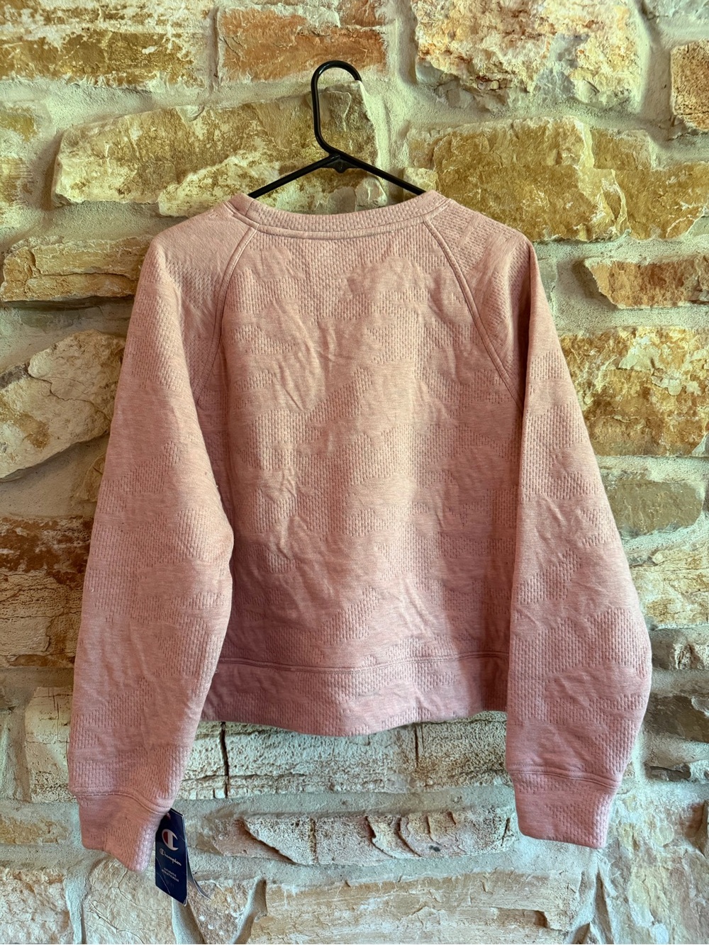 Champion Pink Textured Crewneck Sweatshirt - Picture 2 of 5